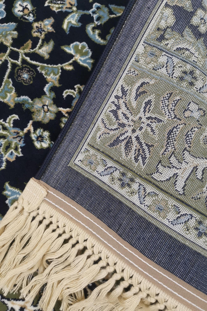 Al Rawdah Premium Prayer Rug 8MM - Dark Blue – Andalucia Islamic Gifts